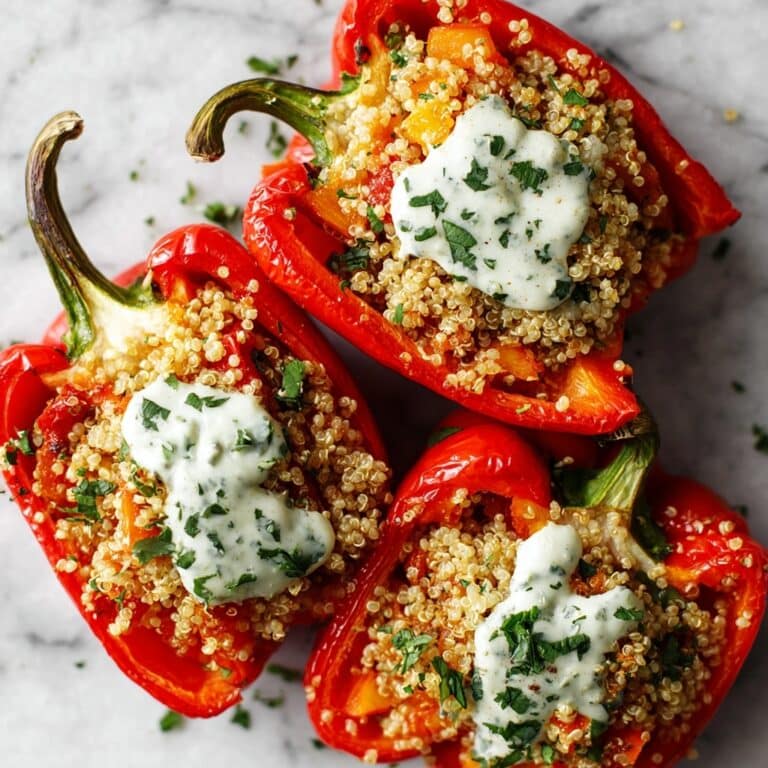 Greek Stuffed Peppers with Tzatziki Sauce Recipe