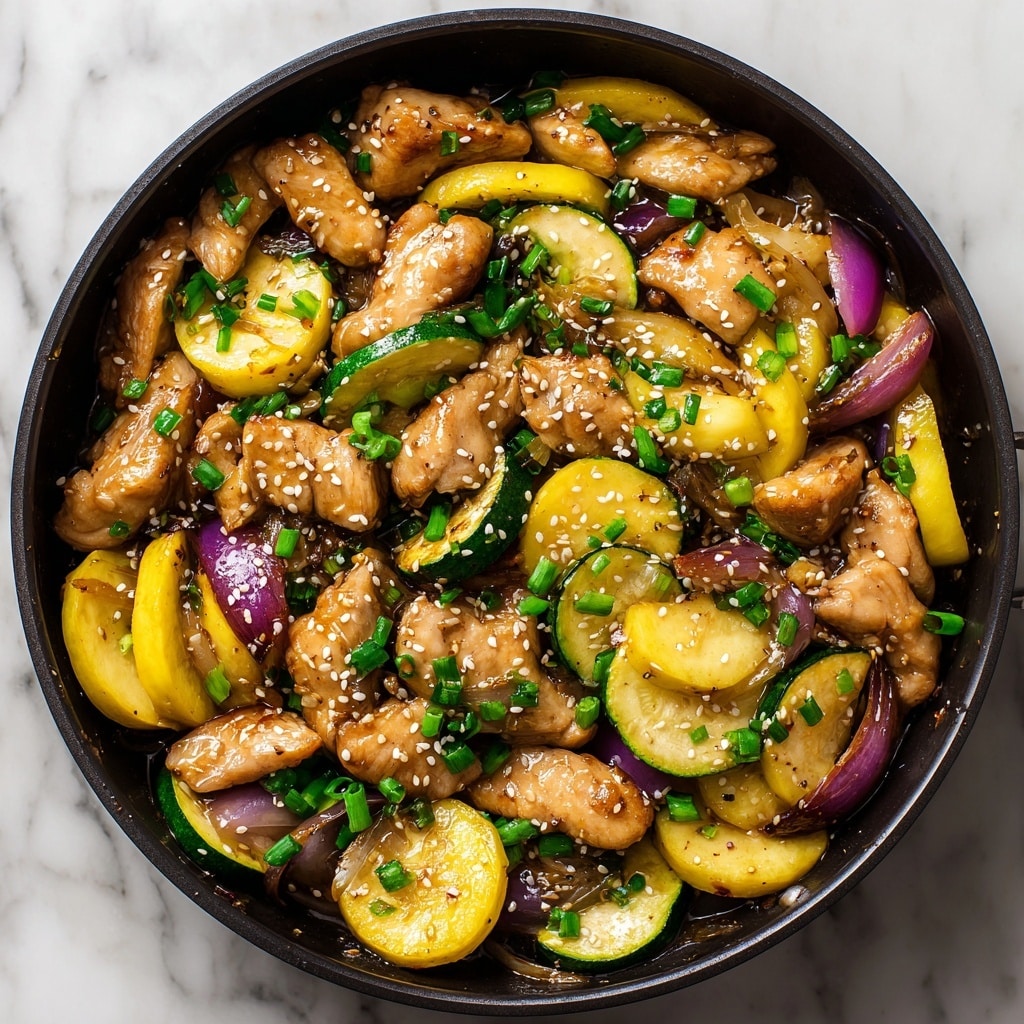 Zucchini Stir Fry with Chicken and Ginger Recipe - Recipe Image