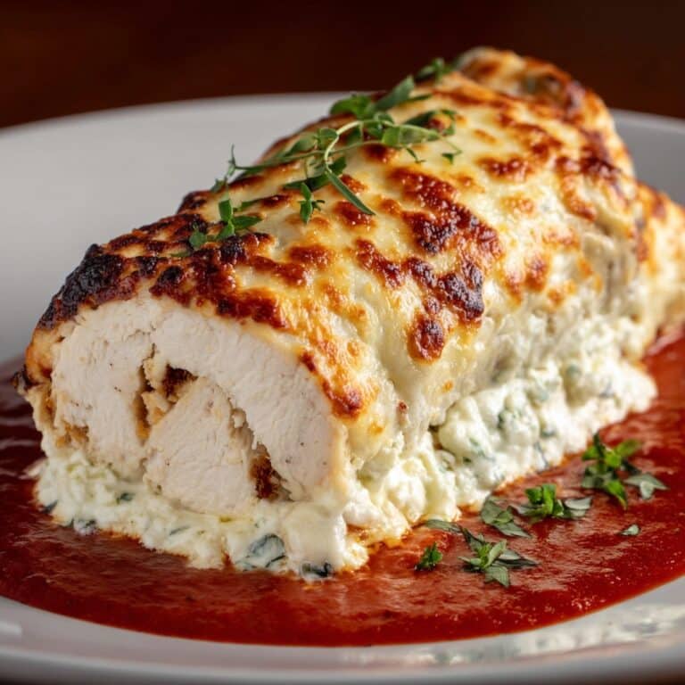 Chicken Parmesan Stuffed with Cream Cheese Recipe