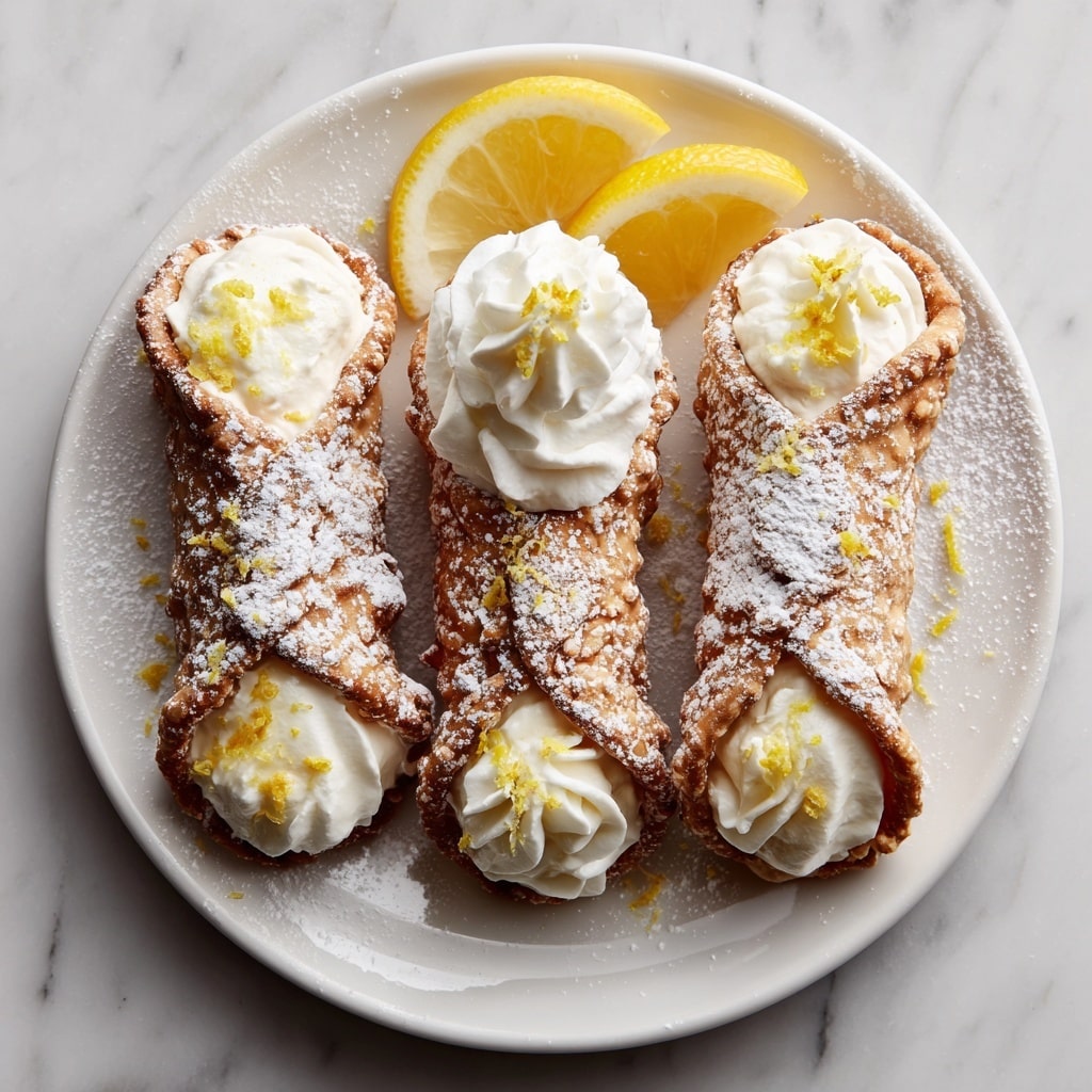 Zesty Lemon Meringue Pie Cannolis Recipe - Recipe Image