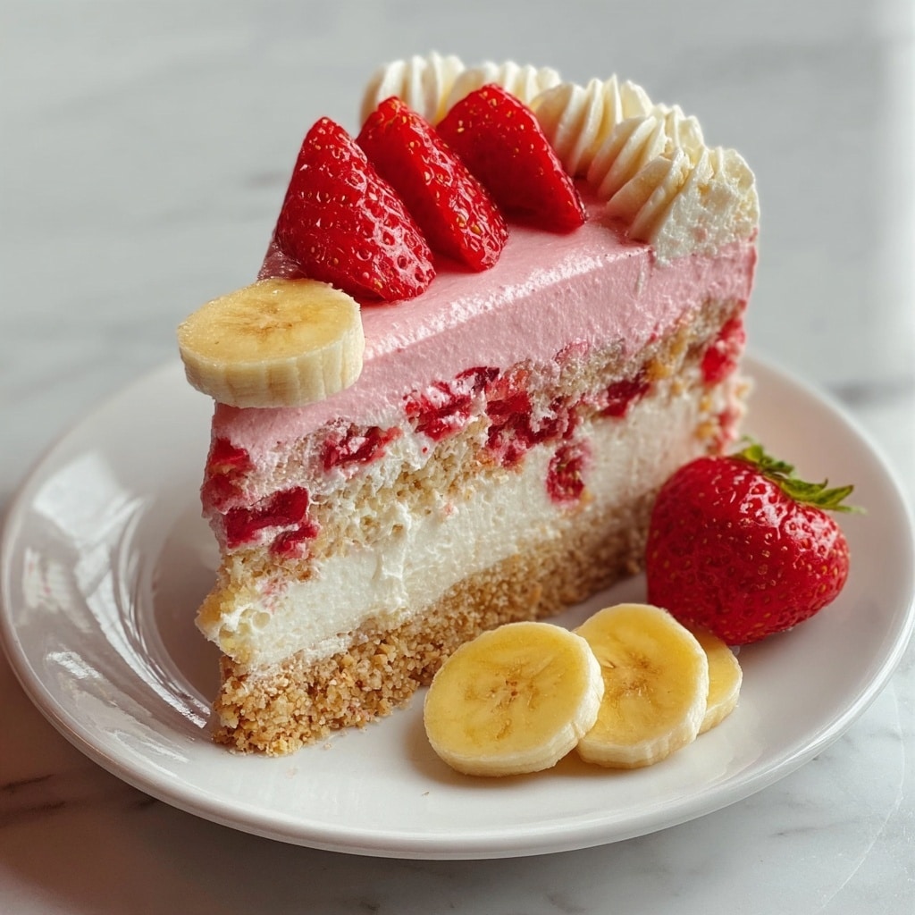 Strawberry Banana Delight Cheesecake Recipe - Recipe Image