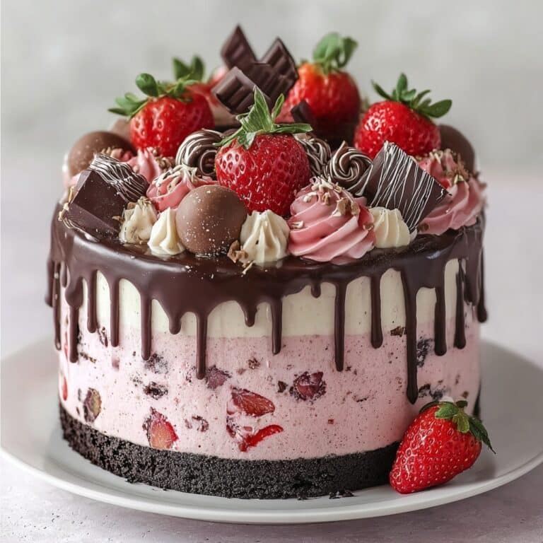 Chocolate Covered Strawberry Ice Cream Cake Recipe