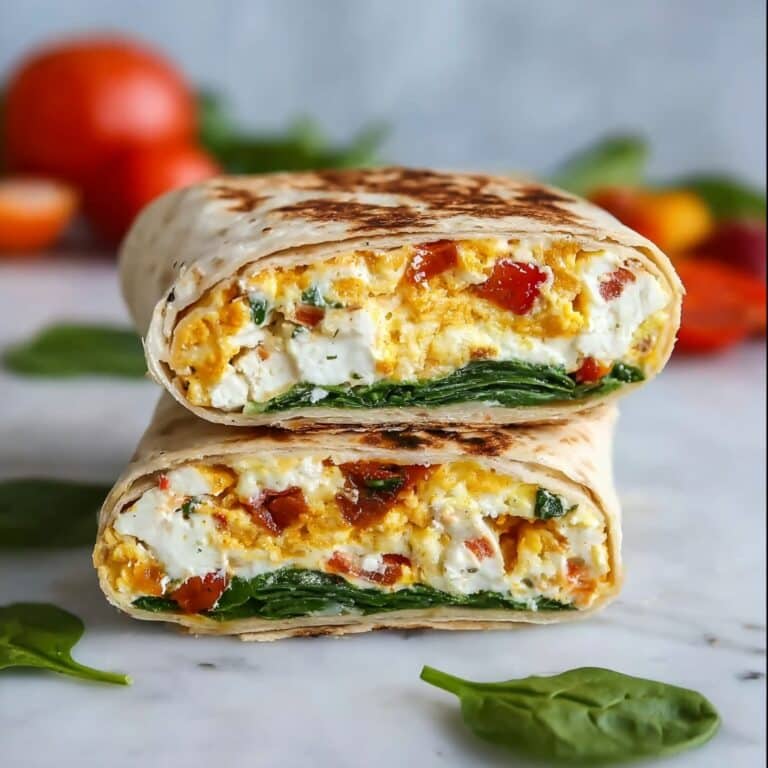 Spinach Feta Breakfast Wrap Recipe