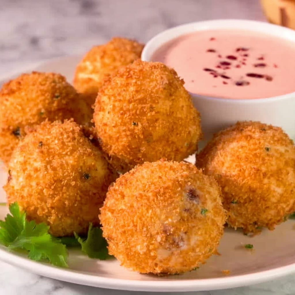 Mashed Potato Croquettes with Cranberry Mayo Recipe