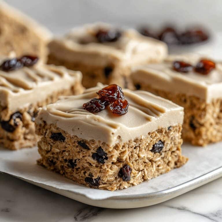 Oatmeal Raisin Cookie Bars with Maple Cinnamon Frosting Recipe