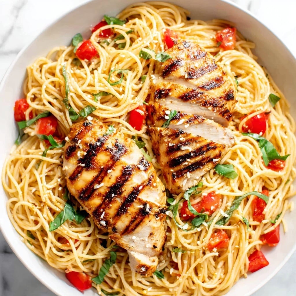 Healthy Bruschetta Chicken Pasta Recipe