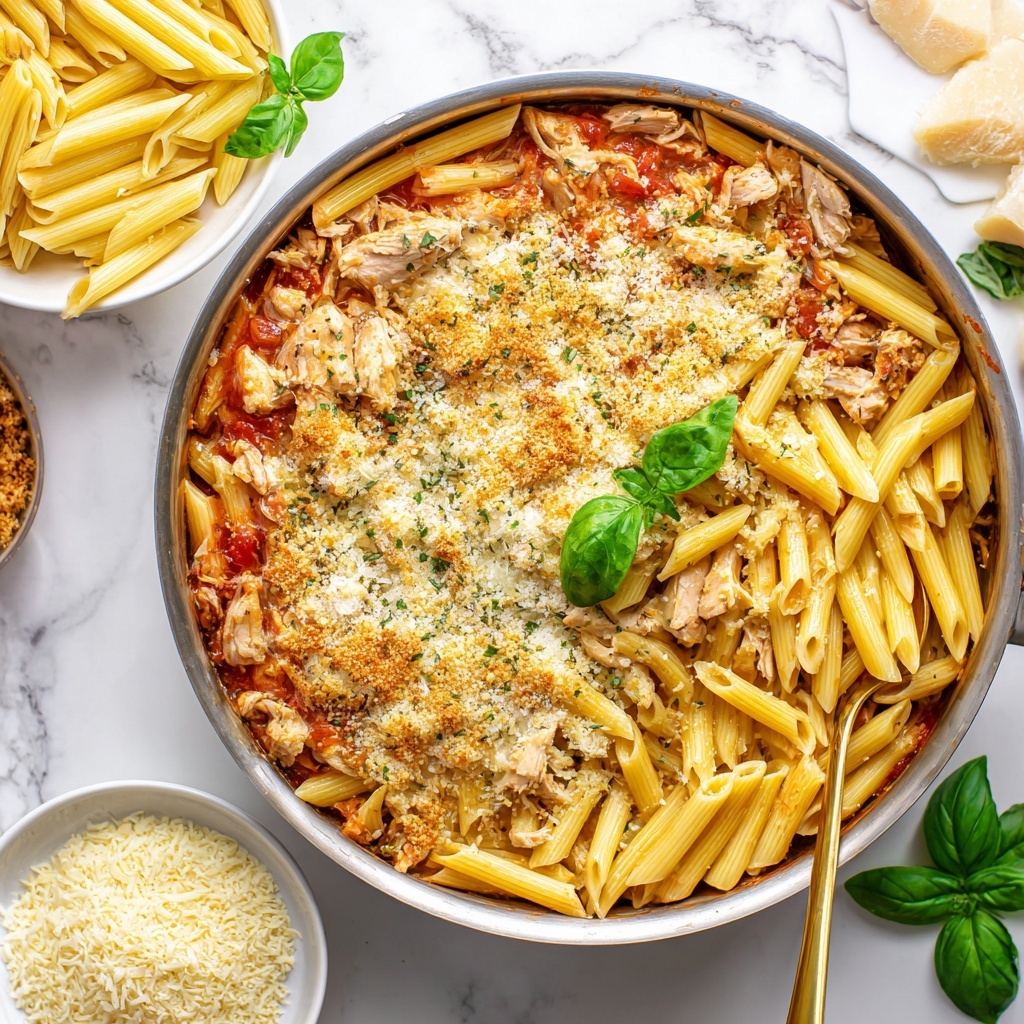One-Pot Chicken Parmesan Pasta Recipe - Recipe Image