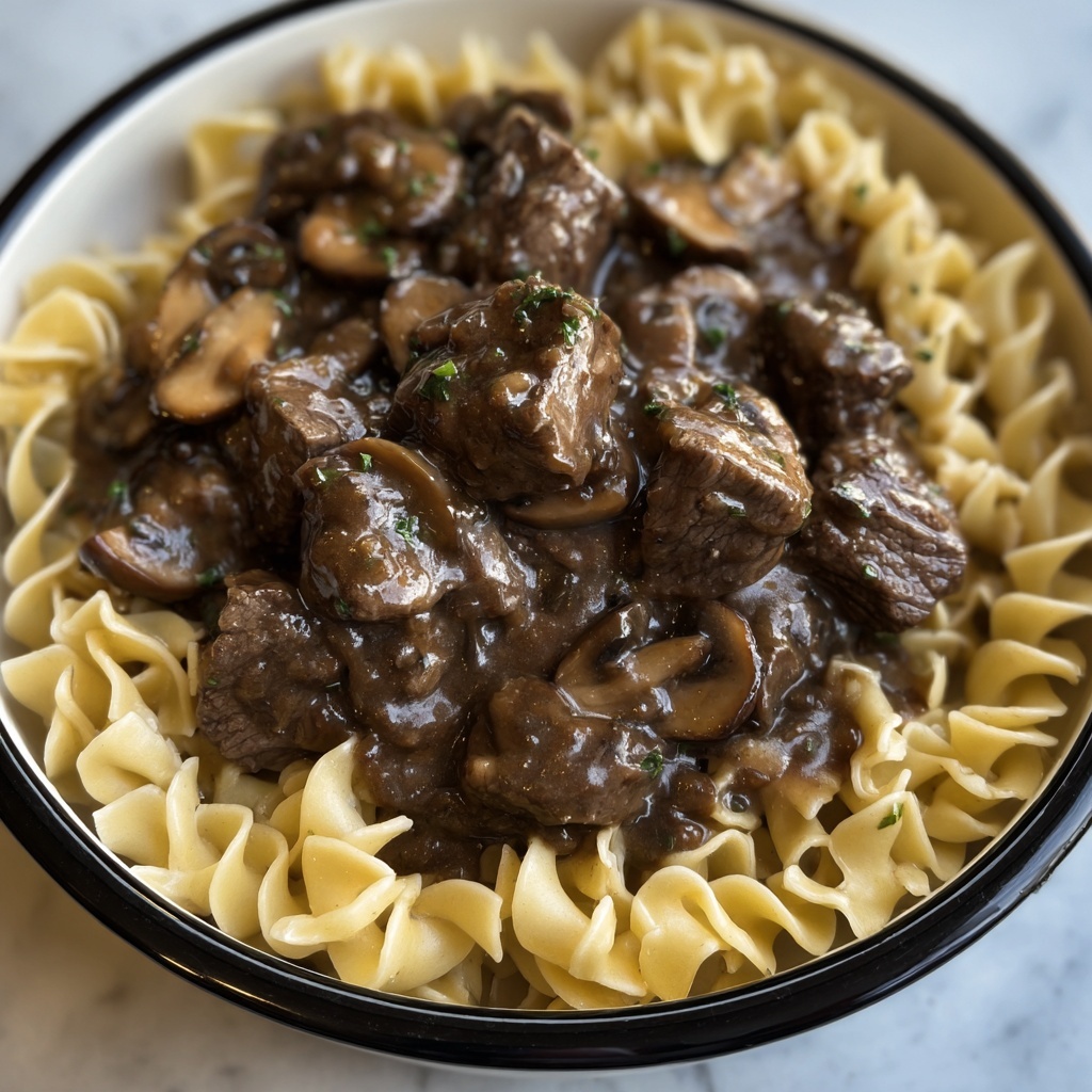 Tender Crockpot Beef Tips with Noodles Recipe