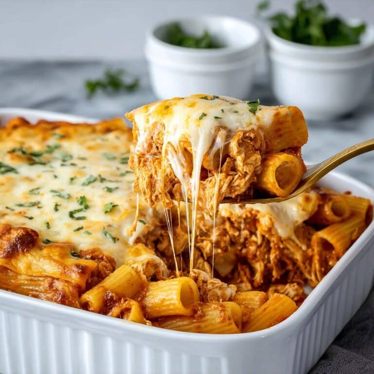 Cheesy Baked Chicken Rigatoni Pasta Recipe