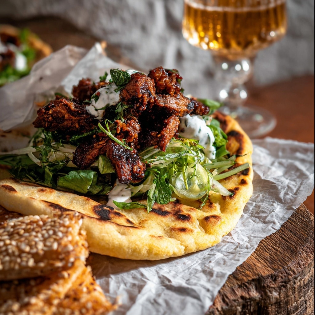 Curry Chicken Gyro and Tahini Sweet Potatoes Recipe