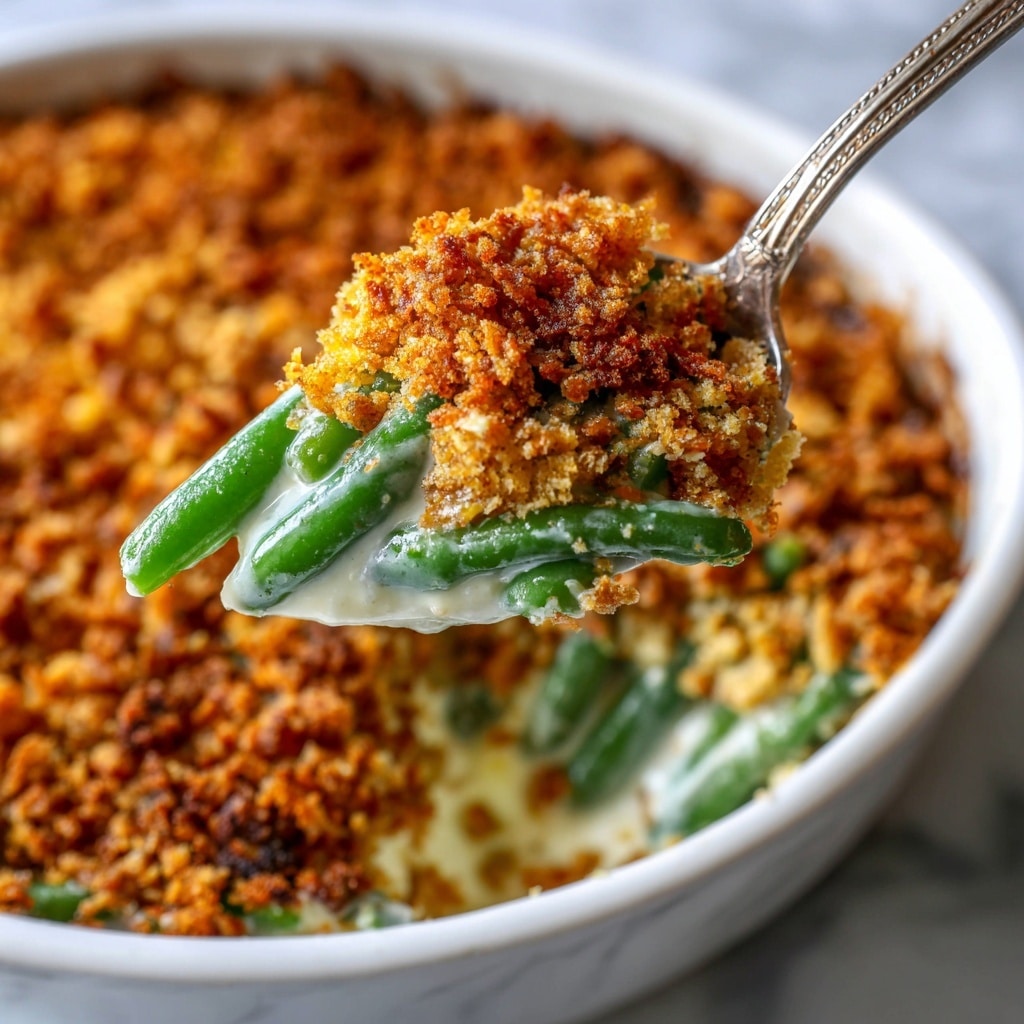 Green Bean Casserole with Mushroom and Parmesan Crust Recipe - Recipe Image