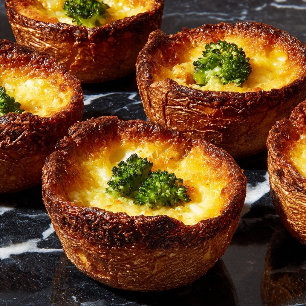 Broccoli Cheddar Smashed Potato Cups Recipe - Recipe Image