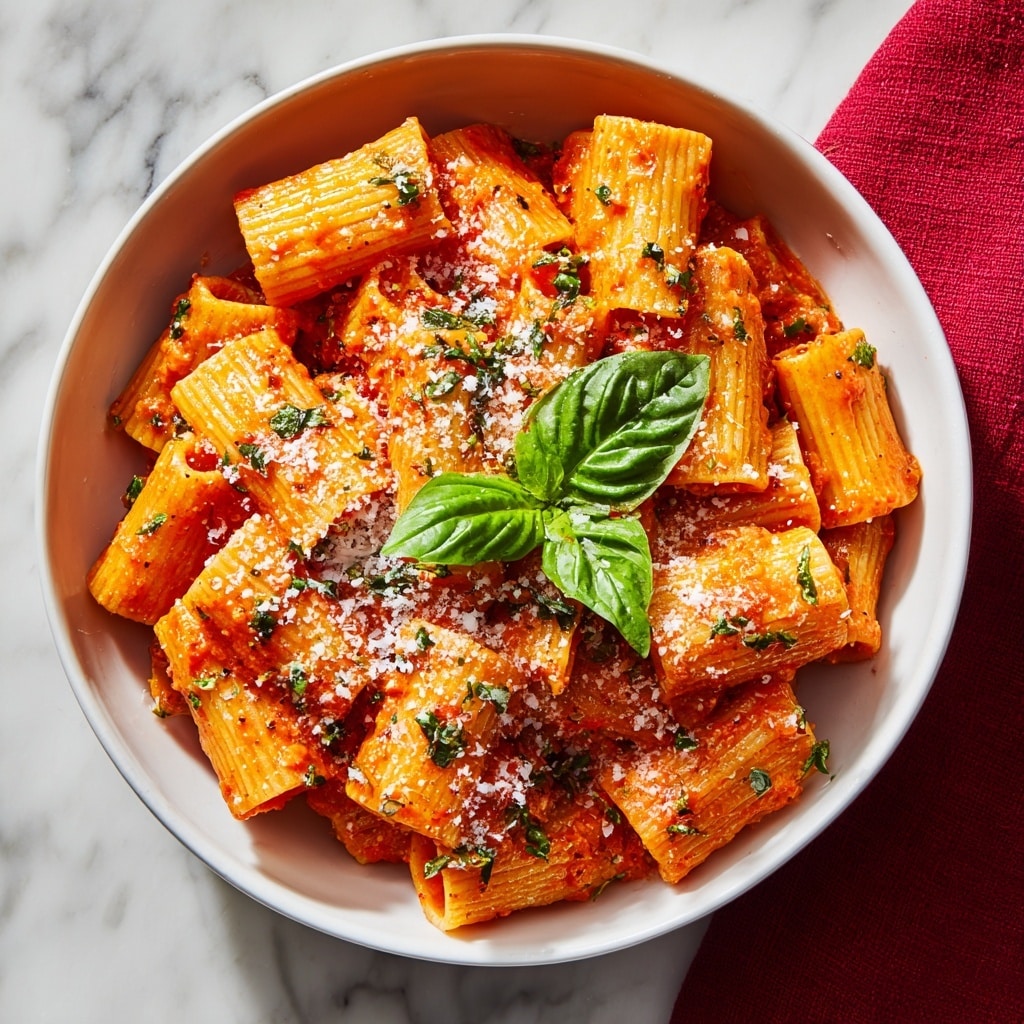 Spicy Basil Rigatoni Recipe - Recipe Image