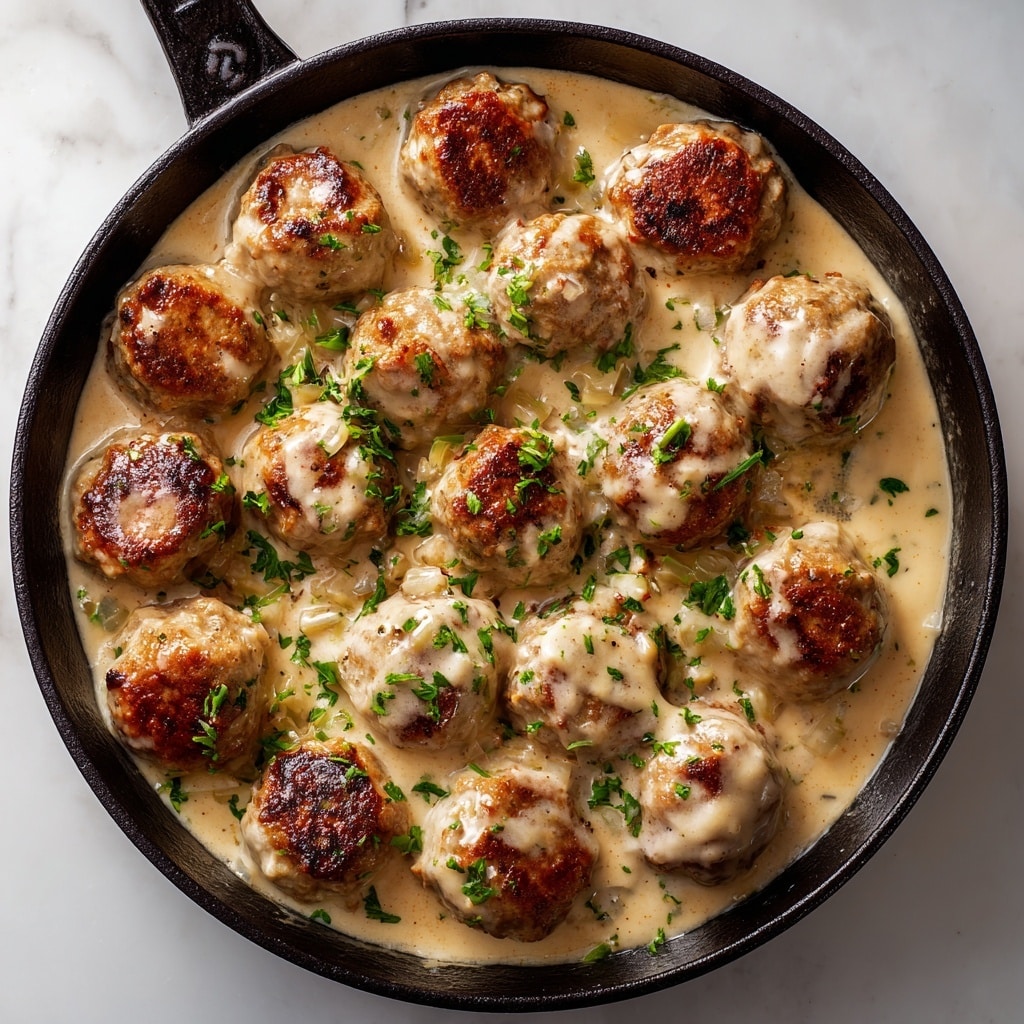 Creamy Mushroom Chicken Meatballs Recipe - Recipe Image