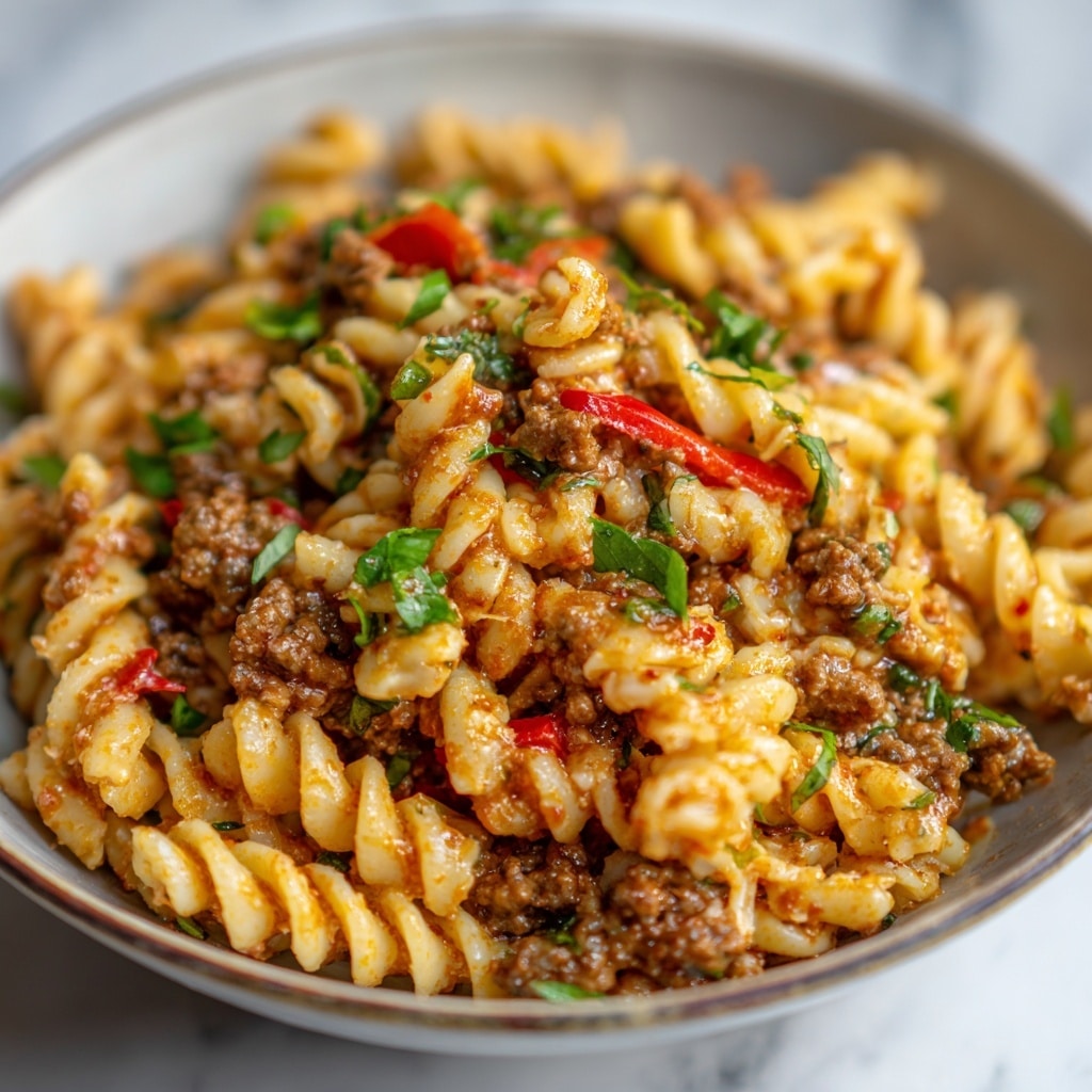 Cheesy Beef Pasta Recipe - Recipe Image