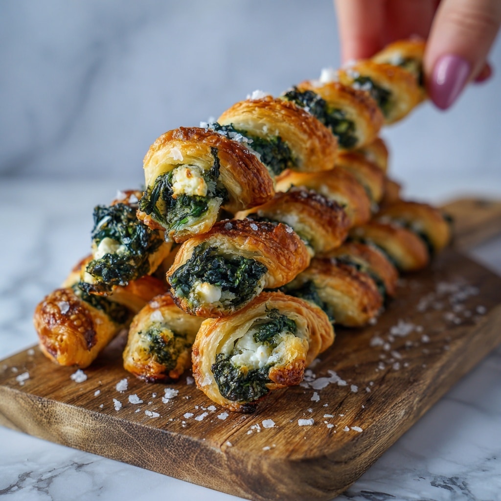 Spinach and Feta Puff Pastry Twists Recipe - Recipe Image