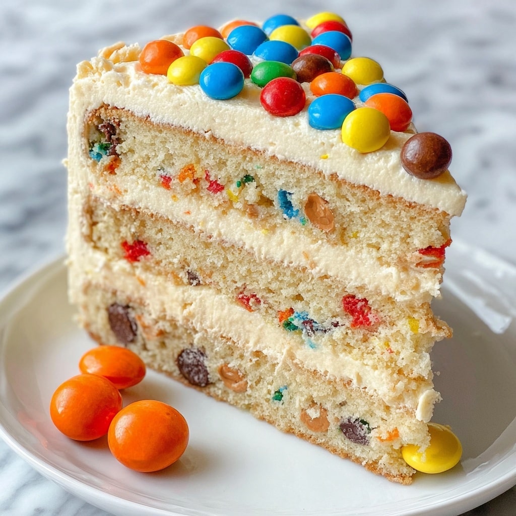M&M’S Peanut Butter Cake with Peanut Butter Frosting Recipe - Recipe Image