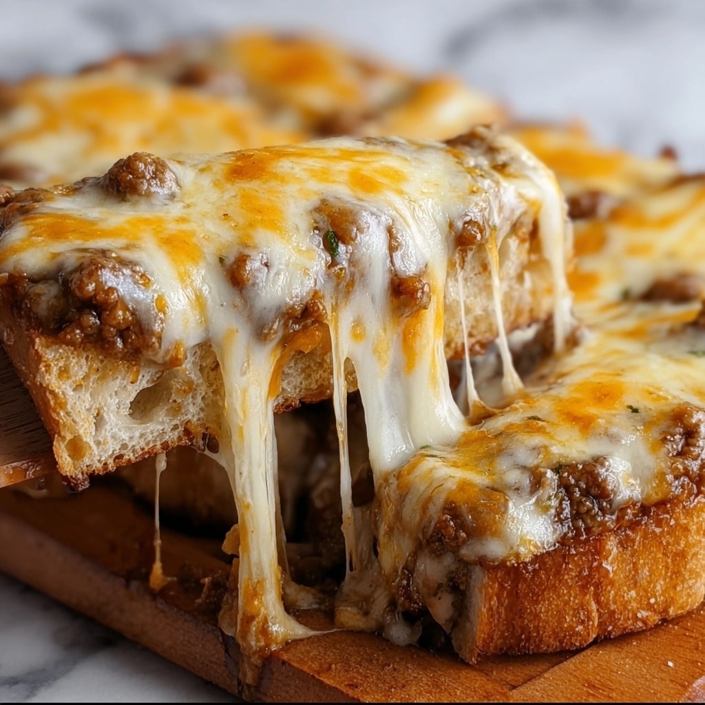 Garlic Bread Cheesy Sloppy Joe Bake Recipe - Recipe Image
