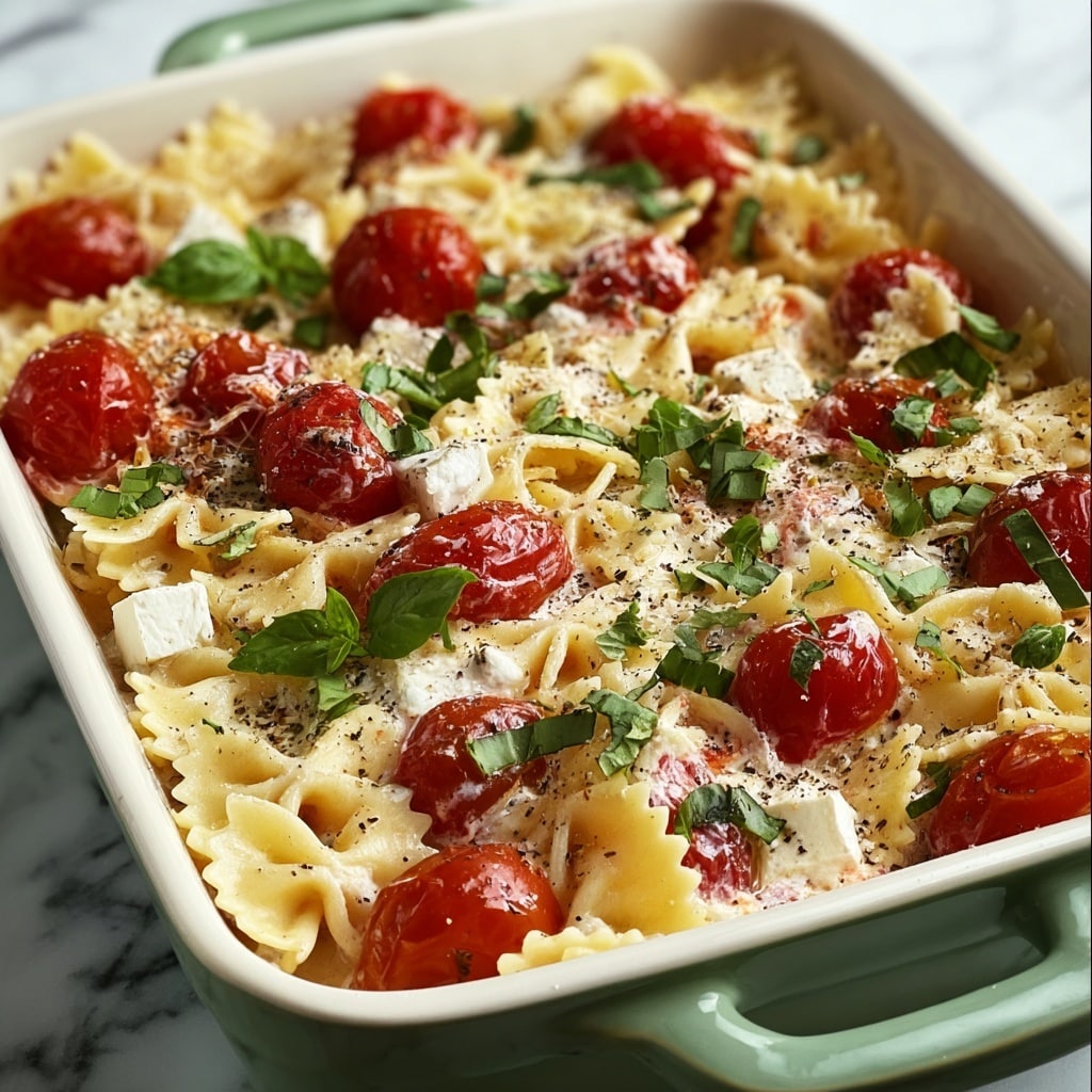 Baked Feta Pasta Recipe with Cherry Tomatoes Recipe - Recipe Image