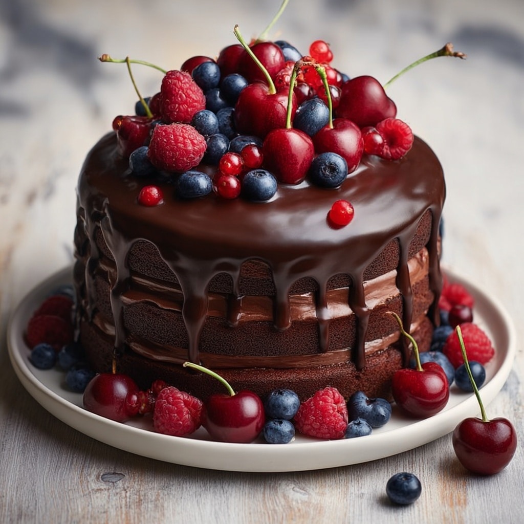 Decadent Chocolate Cake with Rich Ganache Recipe - Recipe Image