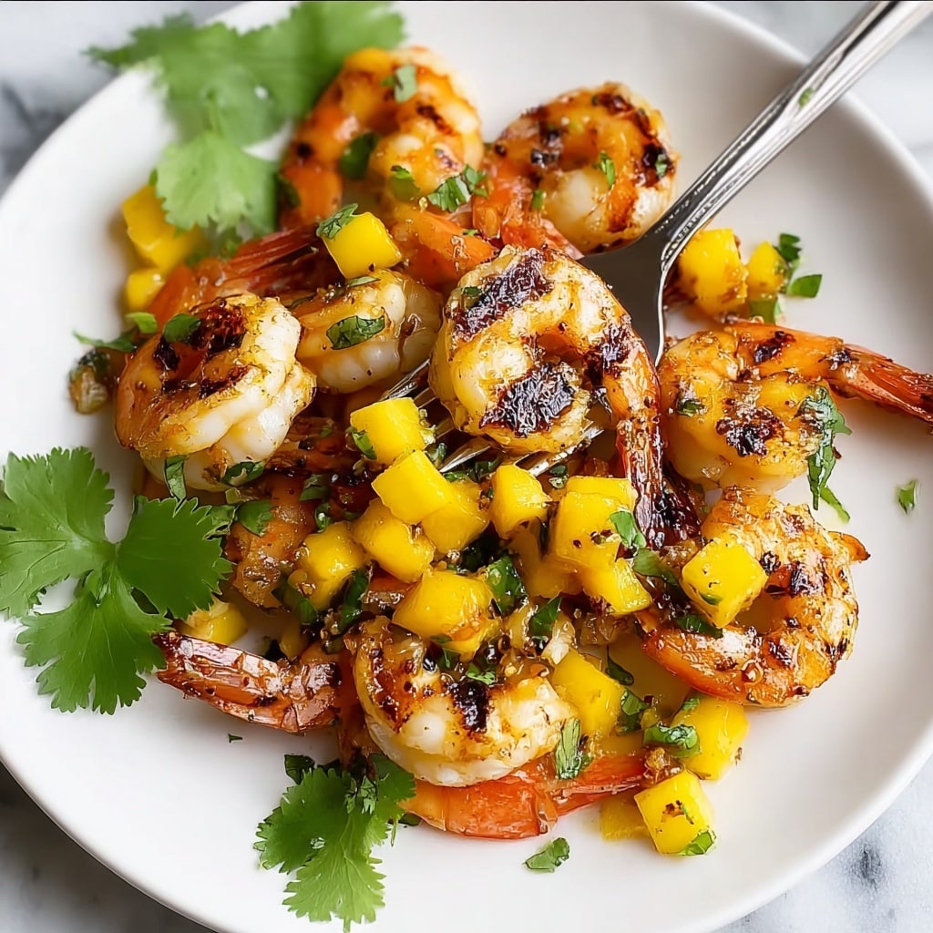 Chilli Lime Prawns with Tangy Mango Salsa Recipe - Recipe Image