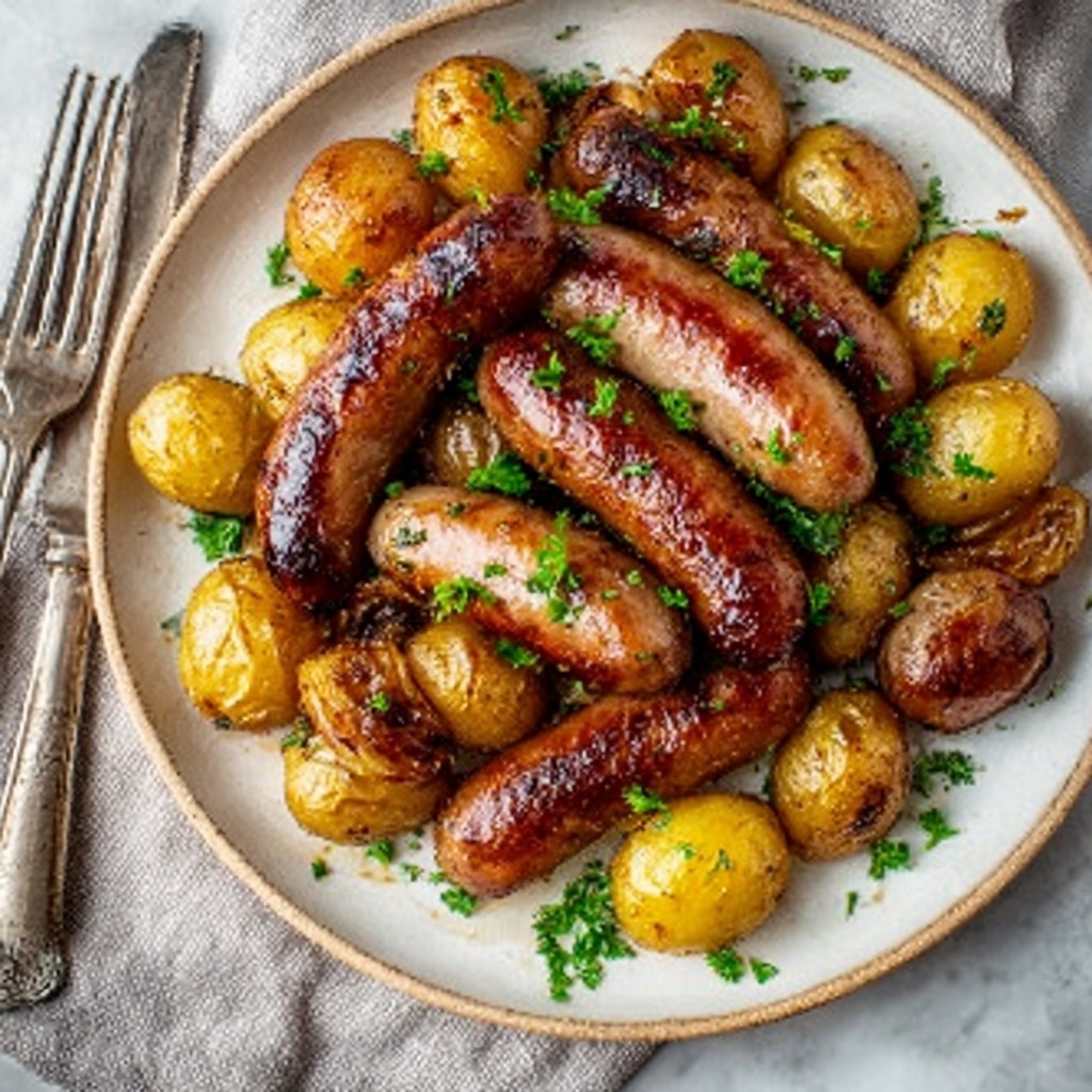 Sweet and Savory Glazed Sausage and Potatoes Recipe - Recipe Image