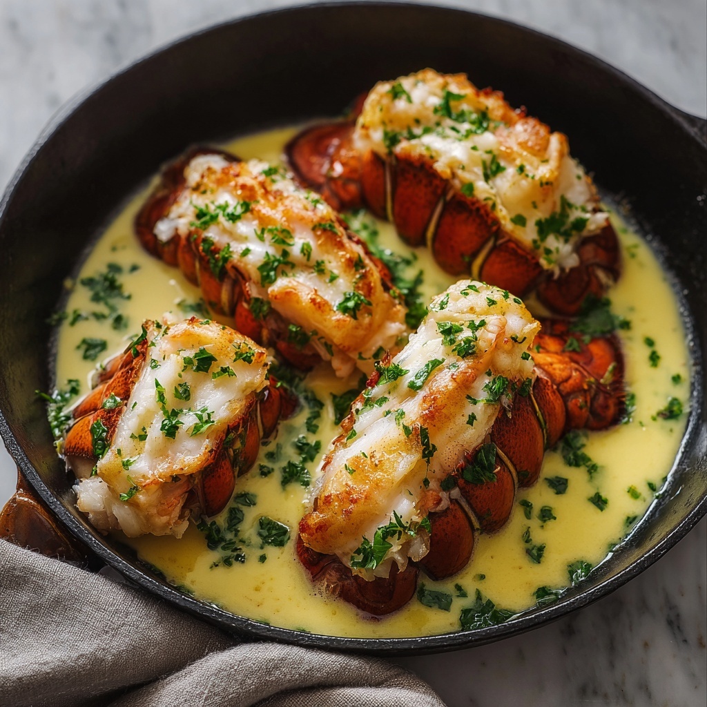 Creamy Garlic Butter Lobster Tails Recipe - Recipe Image