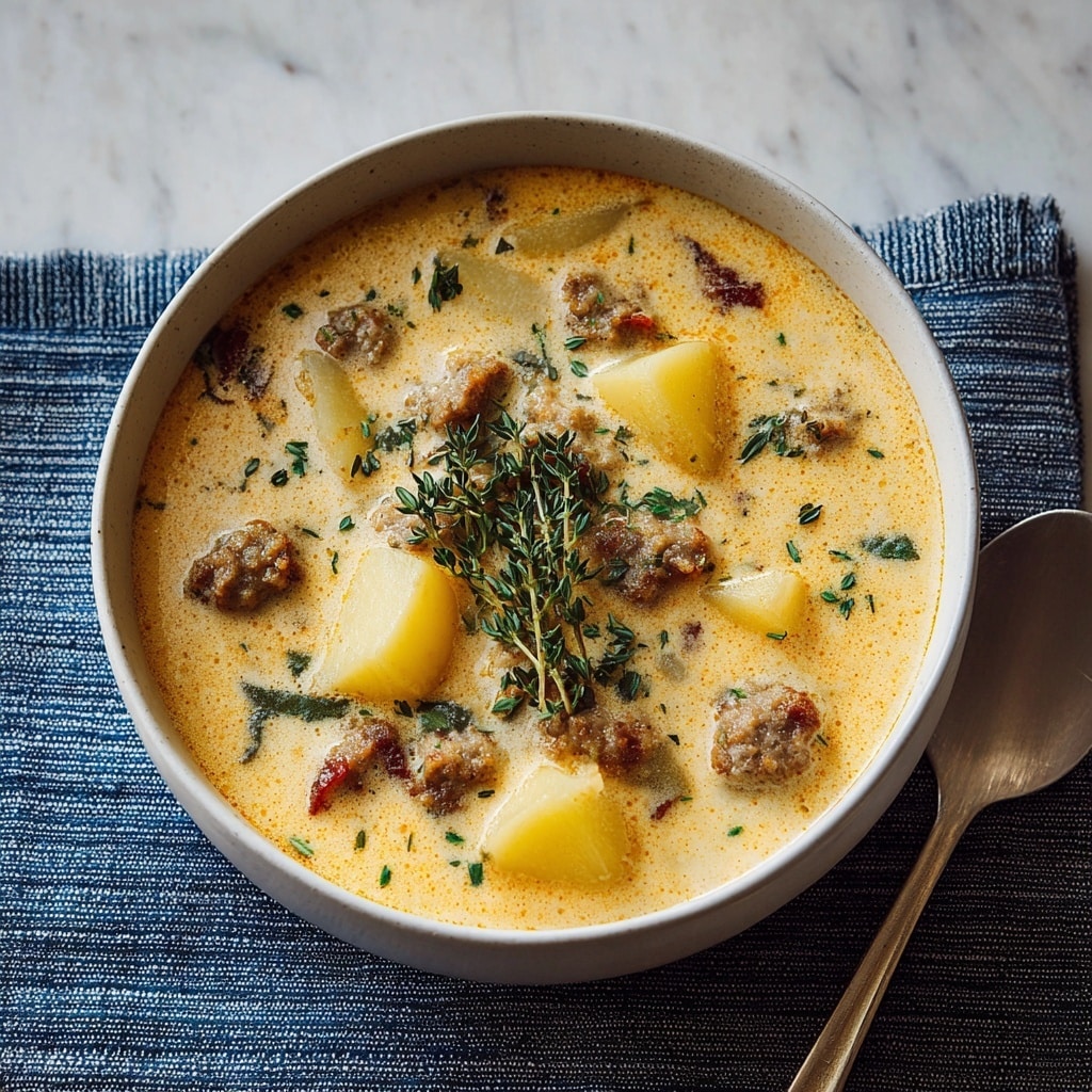 Creamy Potato and Sausage Soup Recipe - Recipe Image