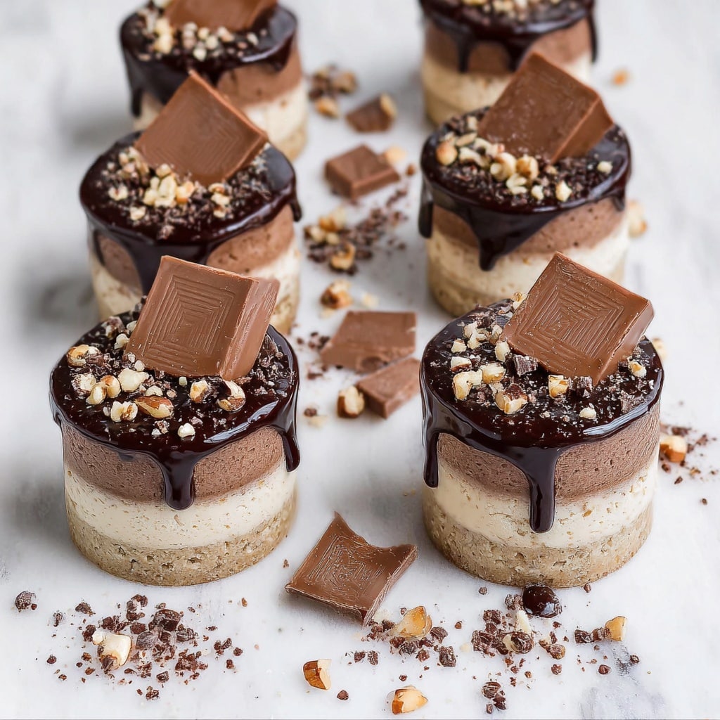 Mini Chocolate Layered Cheesecakes Recipe - Recipe Image