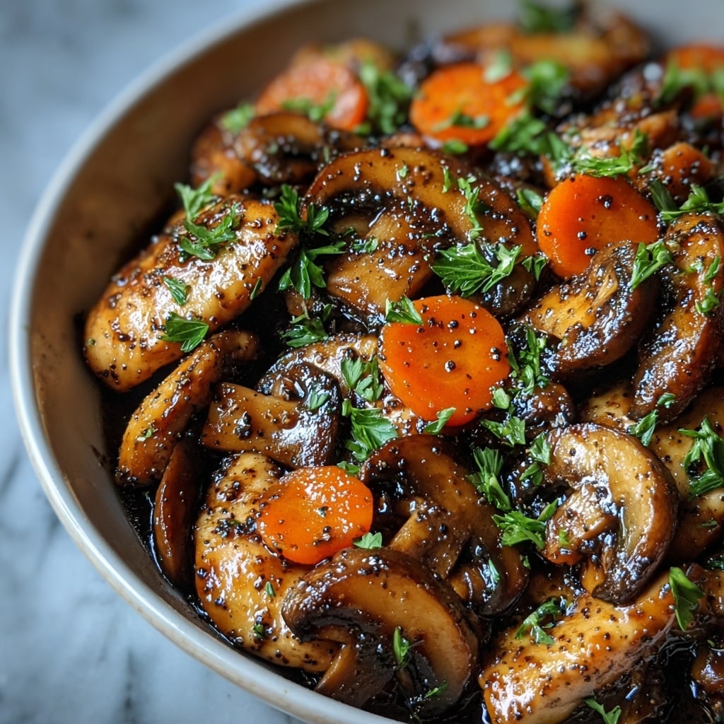 Black Pepper Chicken with Mushrooms Recipe - Recipe Image