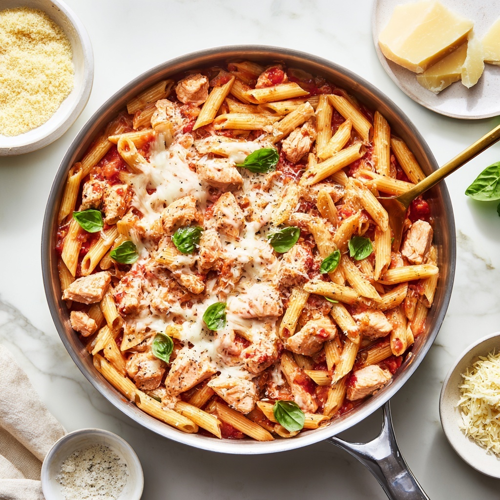 One-Pot Chicken Parmesan Pasta Recipe - Recipe Image