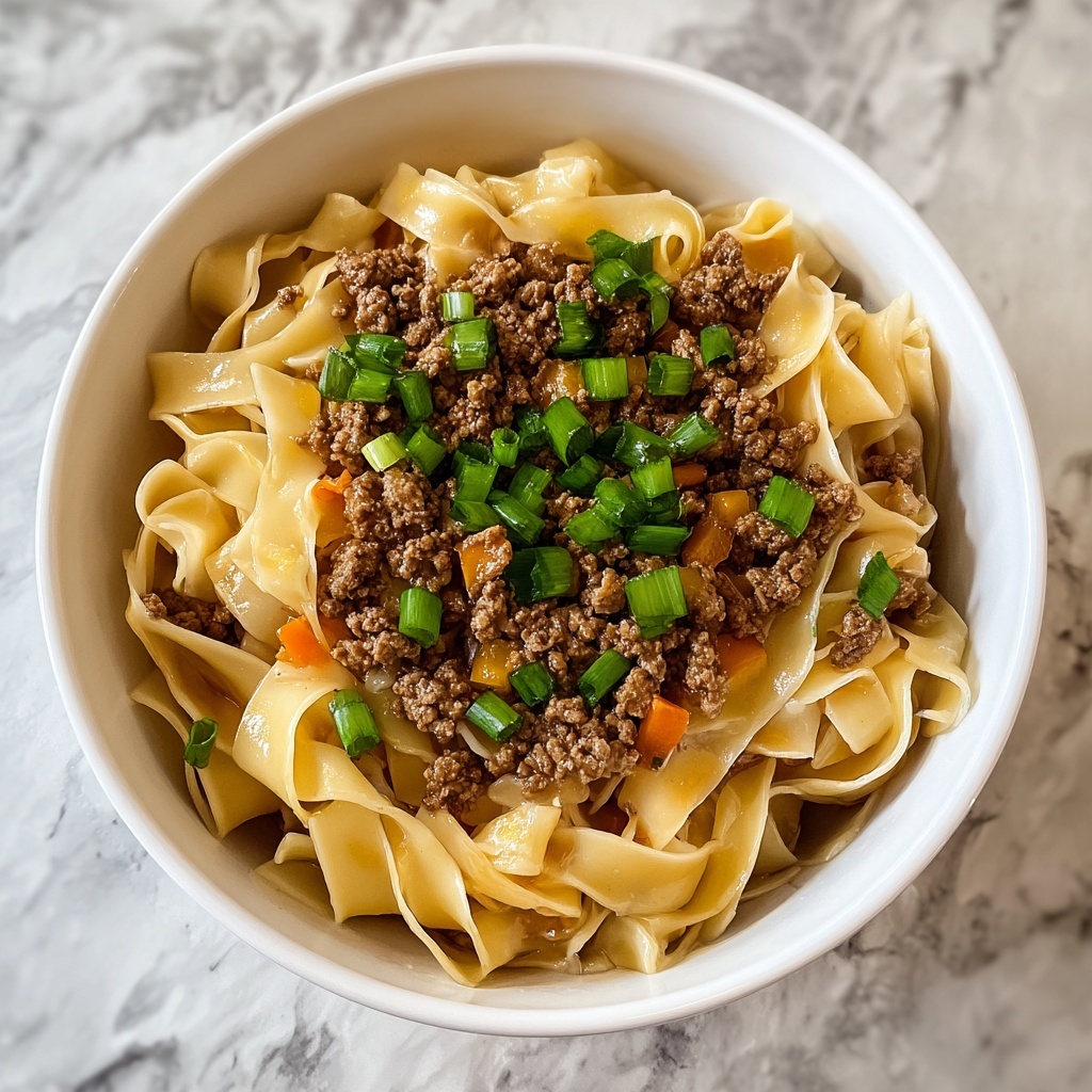 Mongolian Ground Beef Noodles Recipe - Recipe Image
