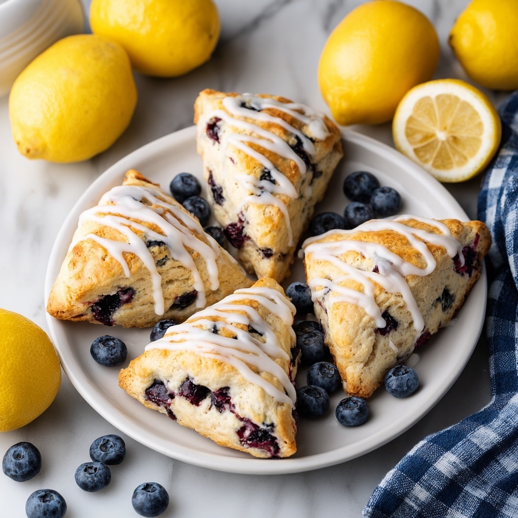 Blueberry Scones with Lemon Glaze Recipe - Recipe Image