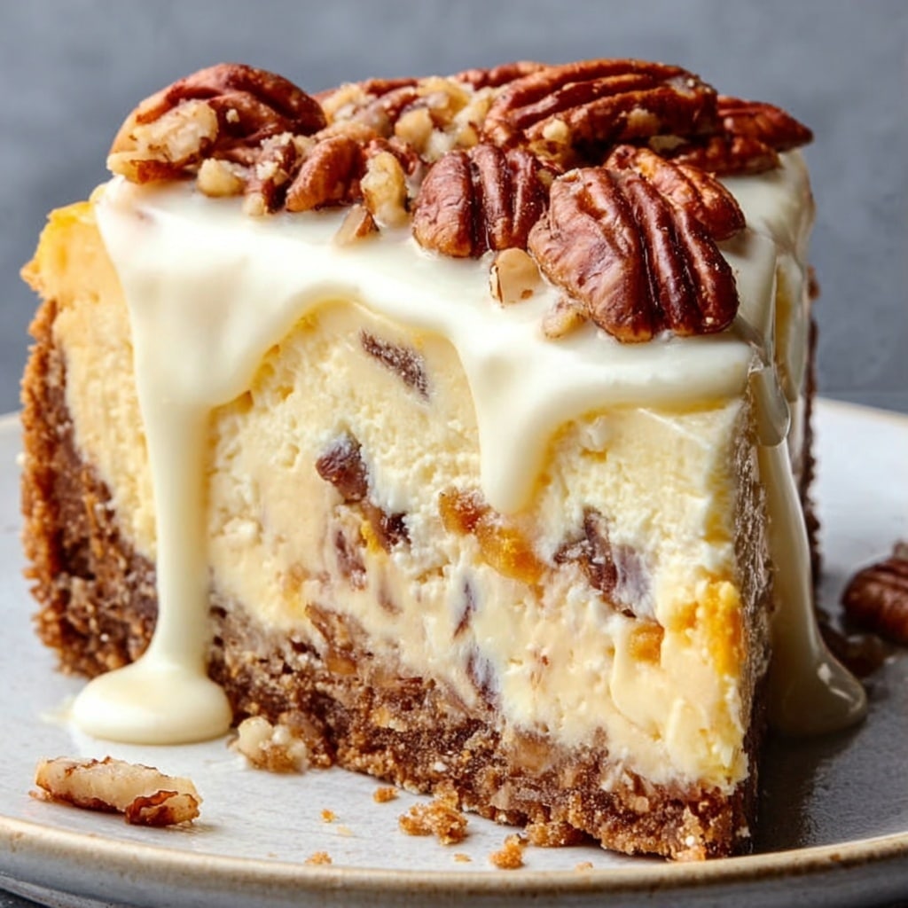 White Chocolate Pineapple Pecan Cheesecake Recipe - Recipe Image
