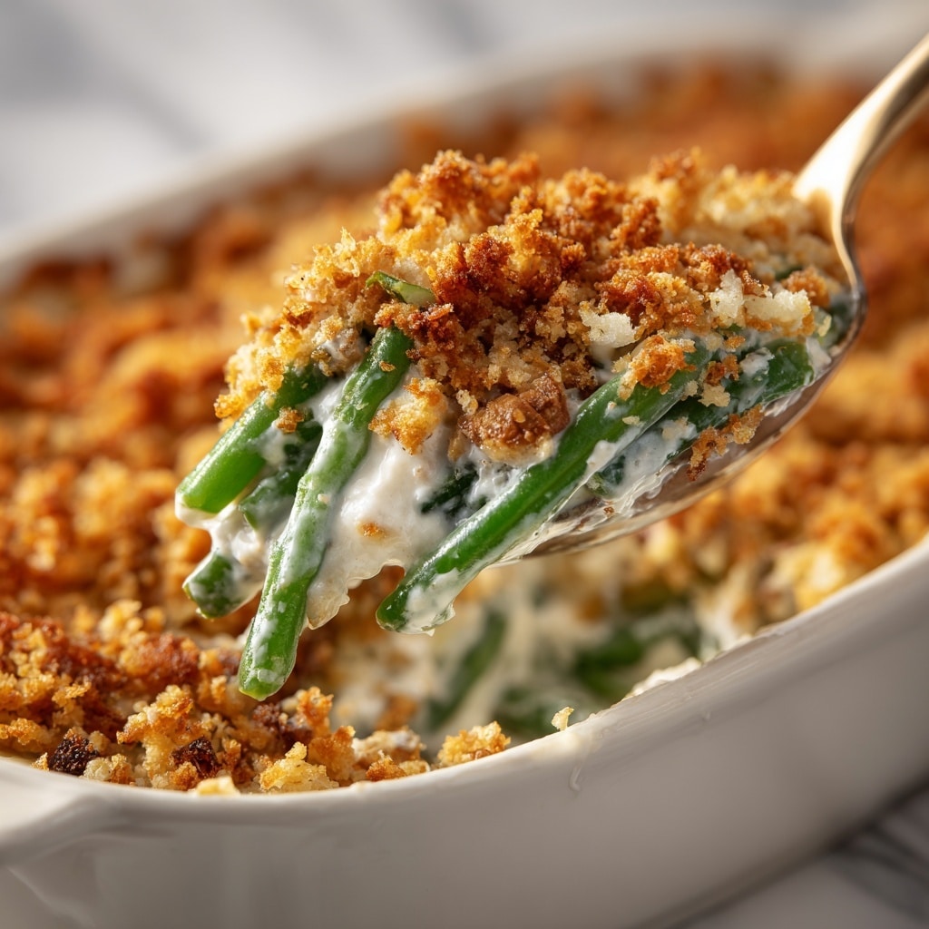 Green Bean Casserole with Mushroom and Parmesan Crust Recipe - Recipe Image