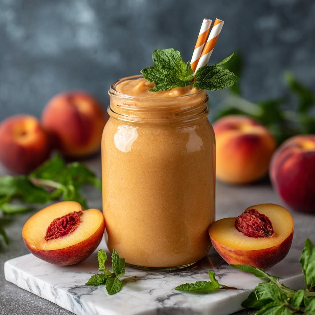 Peach Milkshake Recipe - Recipe Image