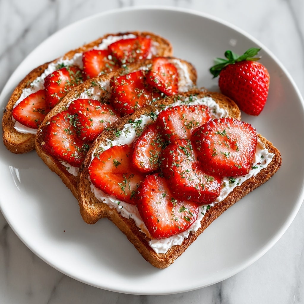 Roasted Strawberry Whipped Ricotta Toast Recipe - Recipe Image
