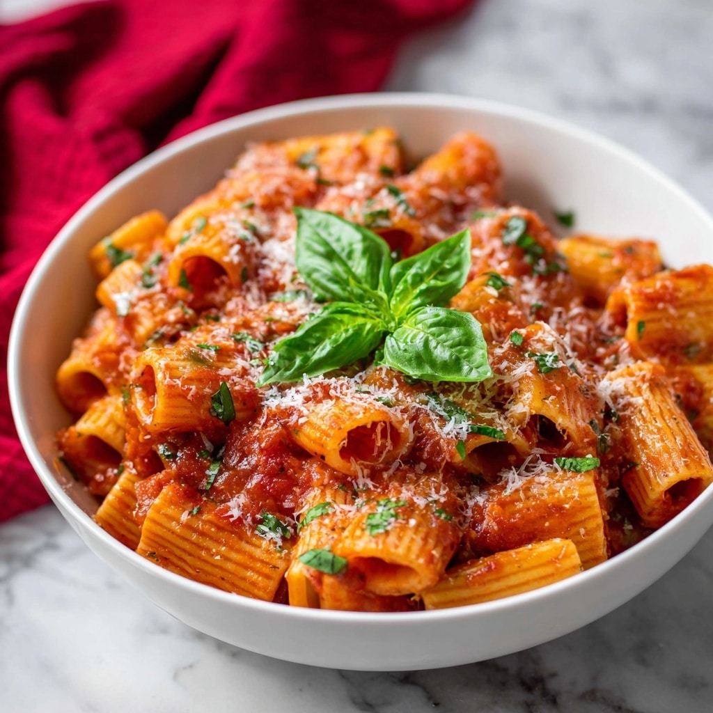 Spicy Basil Rigatoni Recipe - Recipe Image