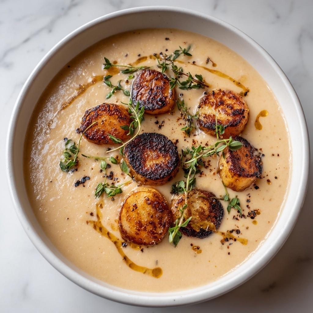 Creamy Roasted Garlic Potato Soup Recipe - Recipe Image