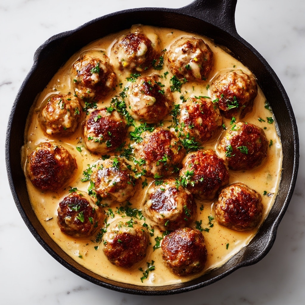Creamy Mushroom Chicken Meatballs Recipe - Recipe Image