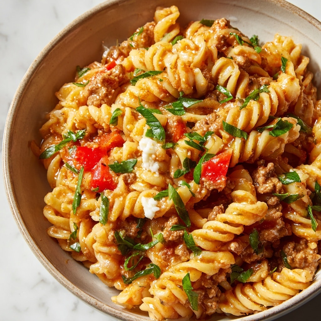 Cheesy Beef Pasta Recipe - Recipe Image