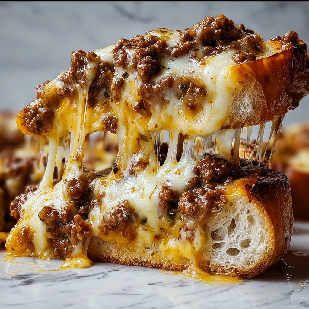 Garlic Bread Cheesy Sloppy Joe Bake Recipe - Recipe Image
