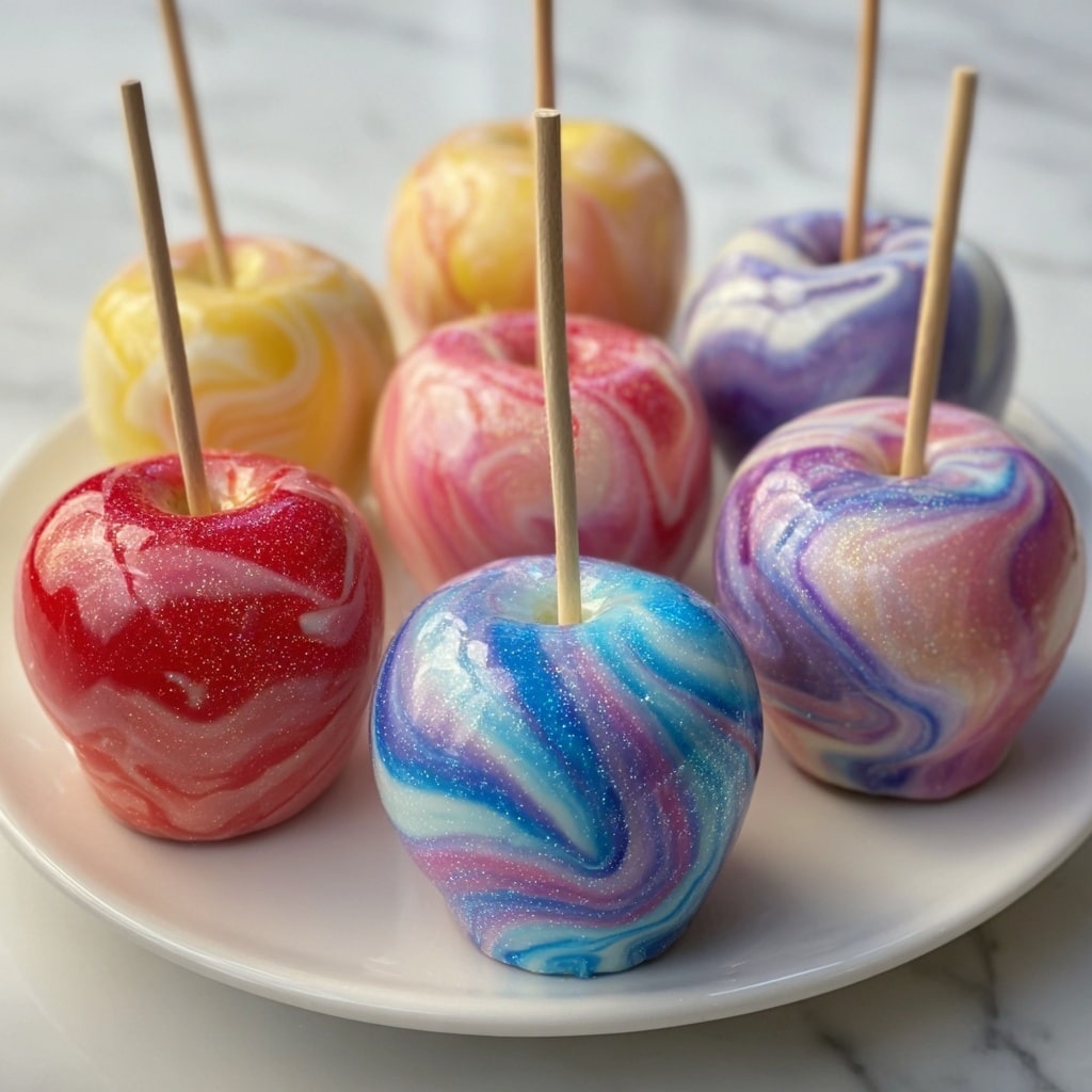 Marbled Effect Candy Apples Recipe - Recipe Image