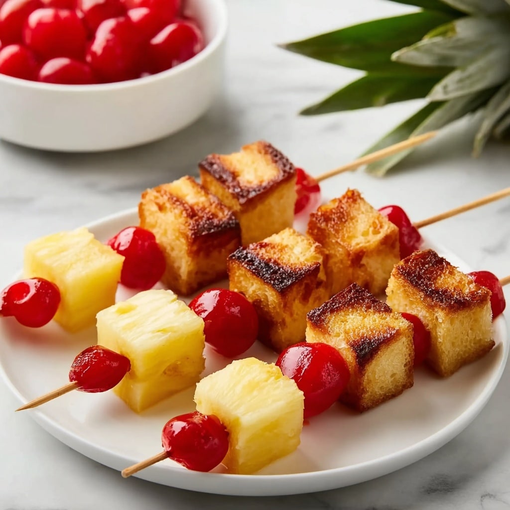 Pineapple Upside Down Cake Kabobs Recipe - Recipe Image