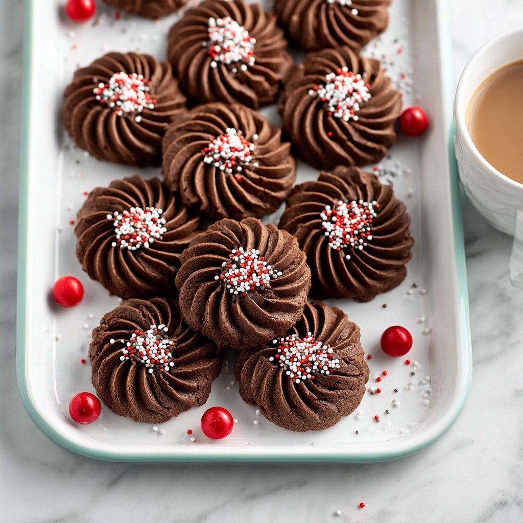 Piped Chocolate Butter Cookies Recipe - Recipe Image