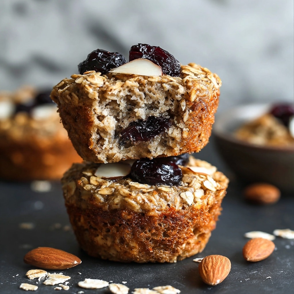Cherry Almond Baked Oatmeal Cups Recipe - Recipe Image