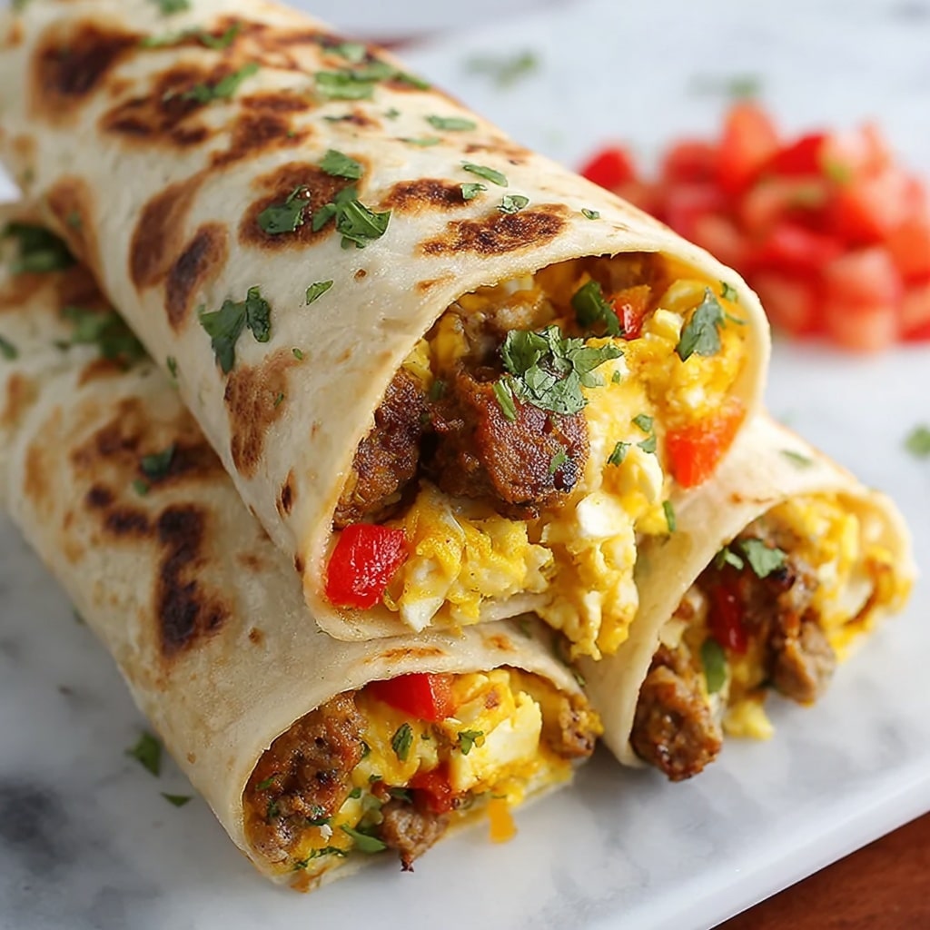 Turkey Sausage Breakfast Burritos Recipe - Recipe Image