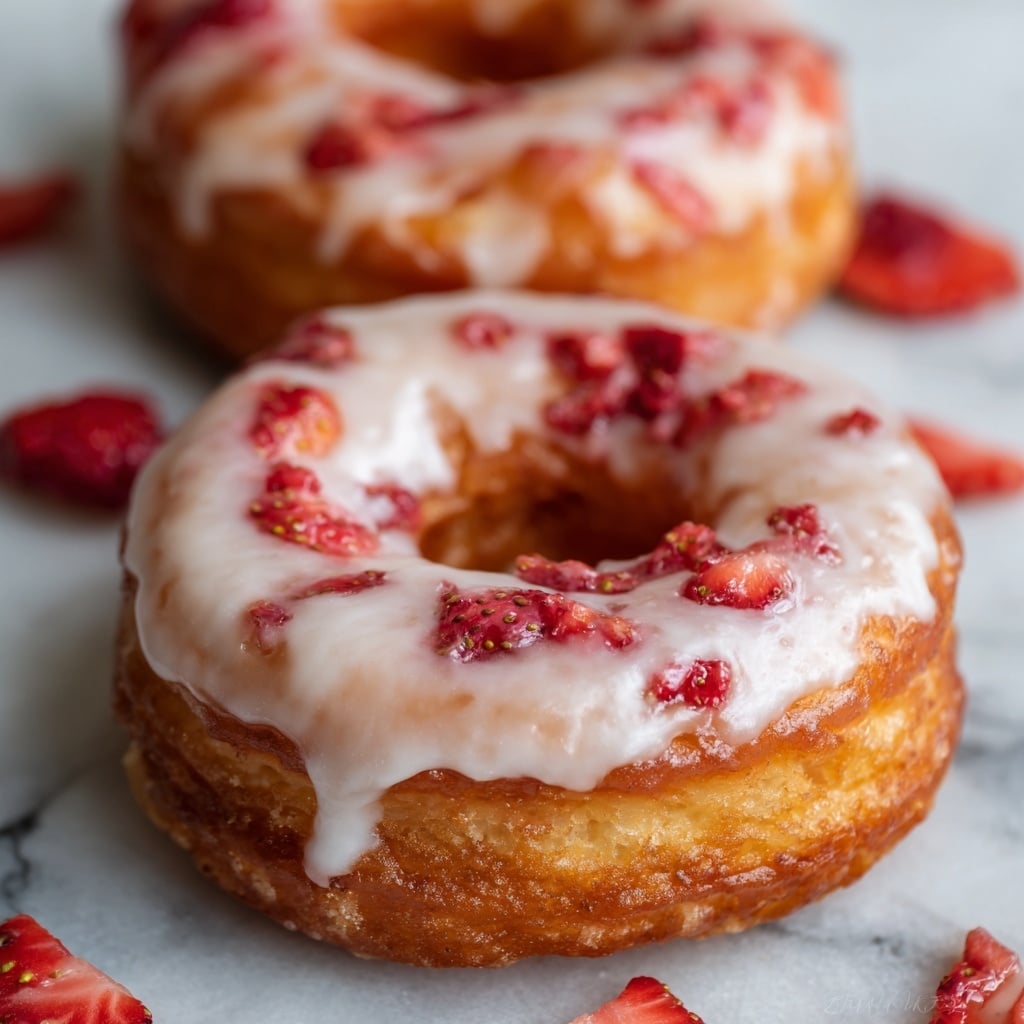 Strawberry Glazed French Crullers Recipe - Recipe Image