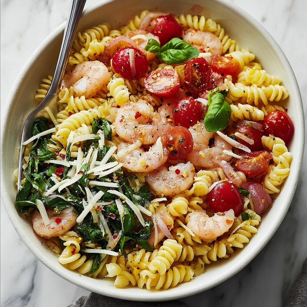 Italian Pasta Salad with Cherry Tomatoes, Mozzarella, and Basil Recipe - Recipe Image