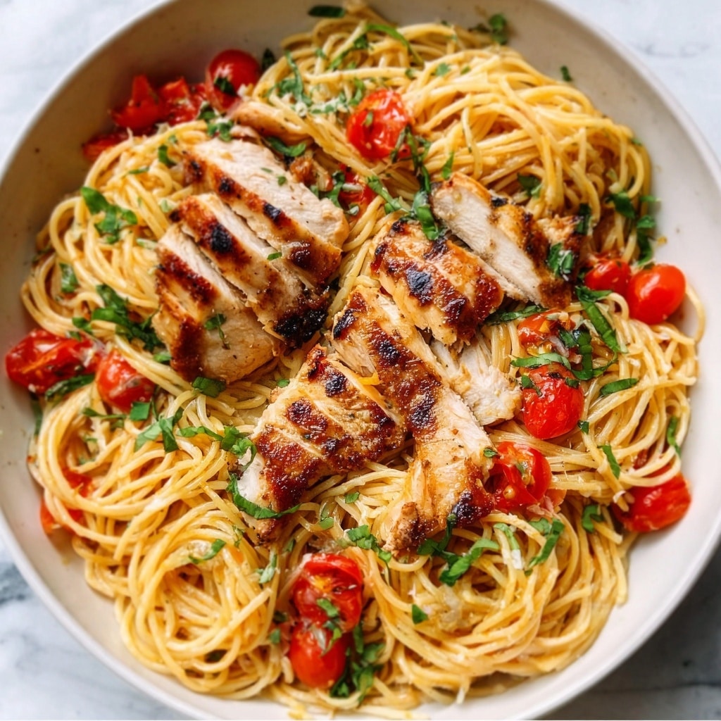 Healthy Bruschetta Chicken Pasta Recipe - Recipe Image